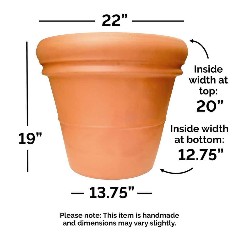 Pennington 22 in. Extra Large Heavy Rimmed Terra Cotta Clay Pot 100043004