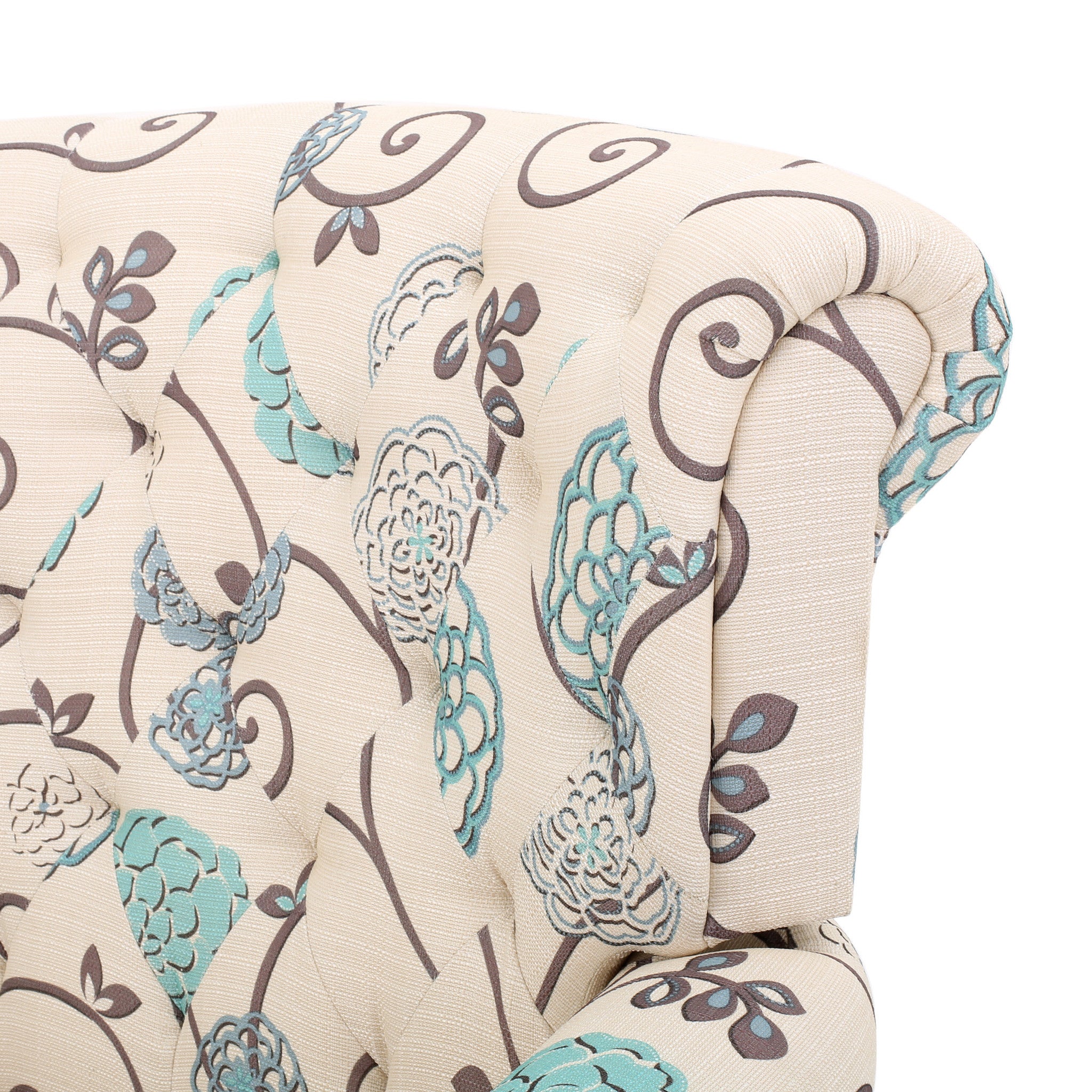 Solvang Floral Tufted Fabric Club Chair