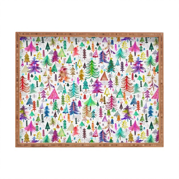 Ninola Design Christmas Trees Simply Modern Rectangular Bamboo Tray Deny Designs