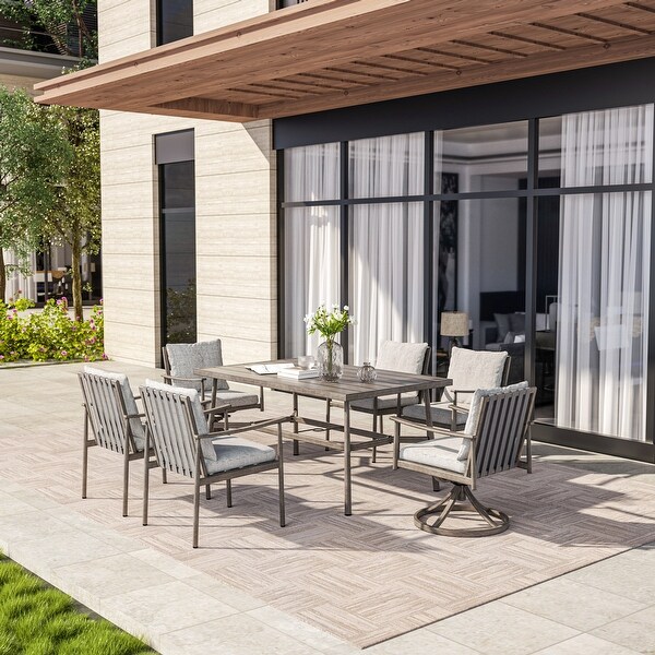 SleekLine Outdoor Aluminum Dining Table with Umbrella Hole