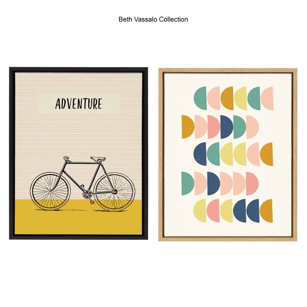 X 24 quot Sylvie Bike Adventure Framed Canvas Wall Art By Apricot And Birch Black Kate And Laurel