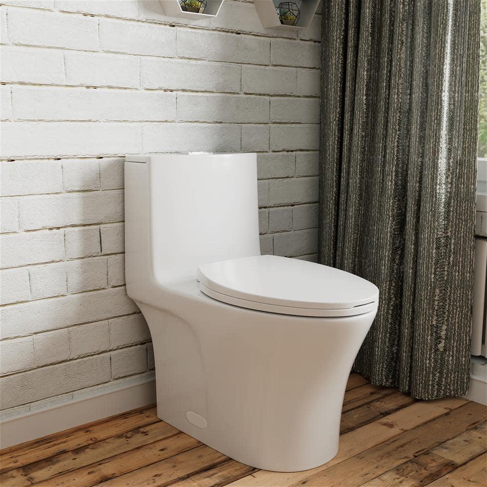 INSTER 1piece 1116 GPF Top Dual Flush Oval Elongated Toilet in White Seat Included