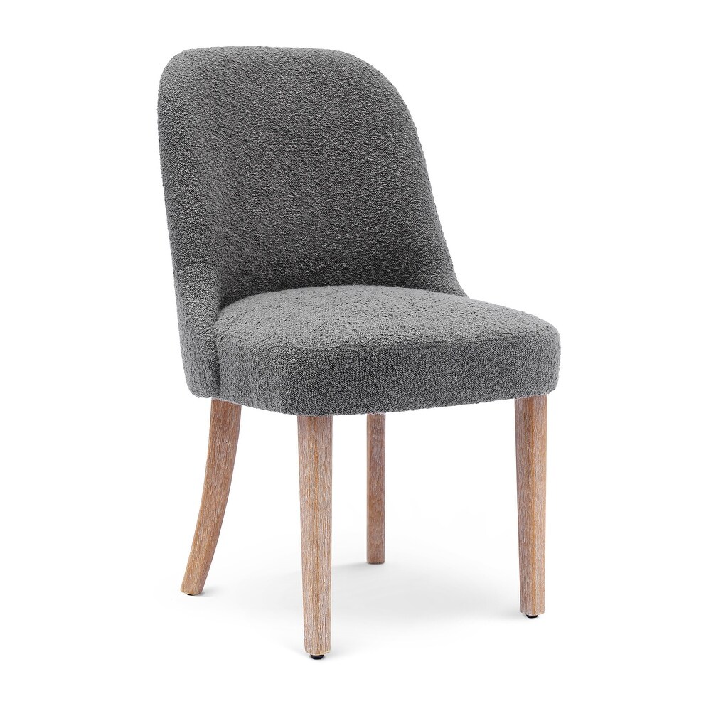 Boucle Polyester Upholstered Side Chair   Water/ Stain Resistant