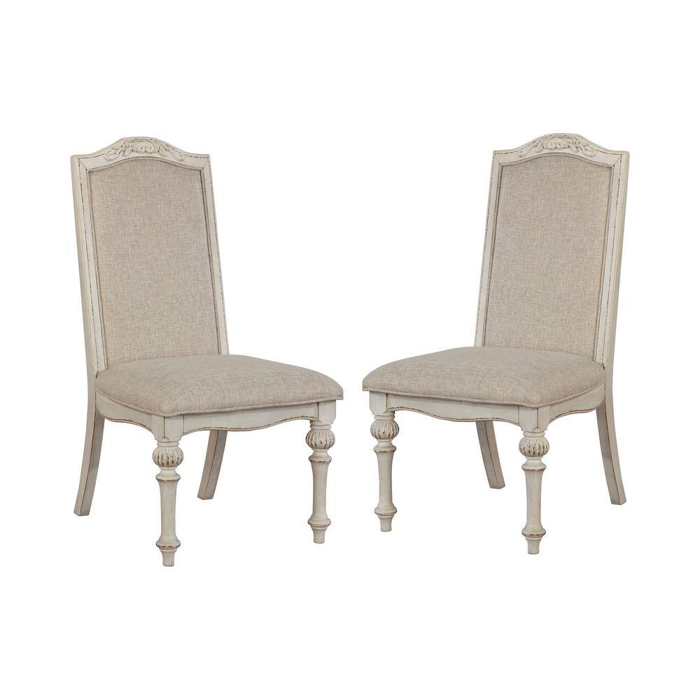 Furniture of America Willadeene Antique White Side Chairs (Set of 2) IDF-3150WH-SC