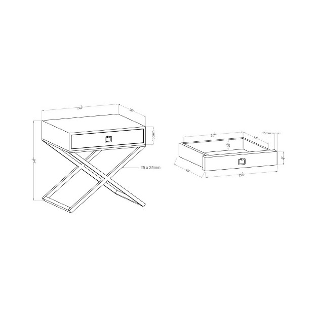 Trilla X shape Side Table Mibasics