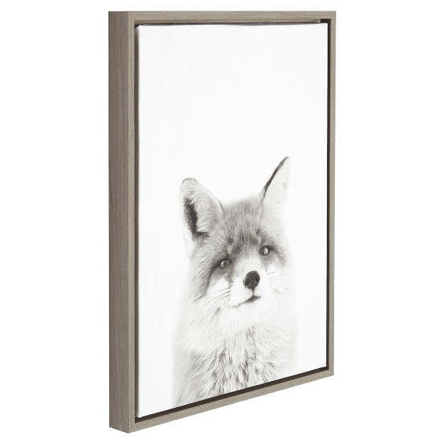 Fox Framed Kids x27 Canvas Art Gray 24 quot x18 quot Uniek