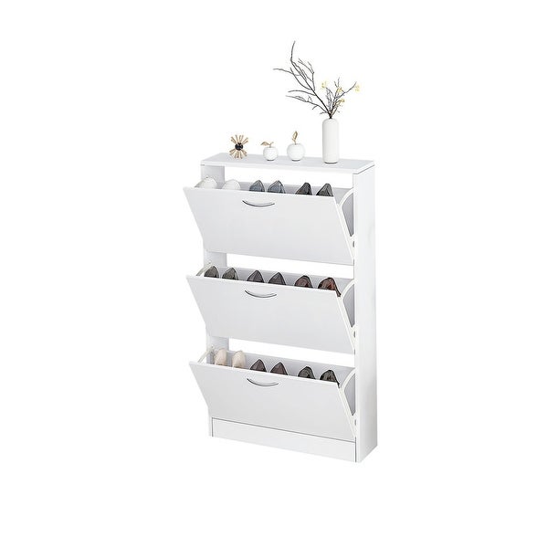 3 Tier Shoe Storage Cabinet for Entryway White|White - - 37132332