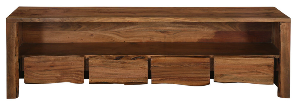 Alex Acacia Wood 4 Drawer Media TV Stand   Rustic   Entertainment Centers And Tv Stands   by Sierra Living Concepts Inc  Houzz