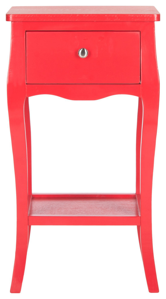 Elma End Table With Storage Drawer  Red   Contemporary   Side Tables And End Tables   by Rustic Home Furniture Deco  Houzz