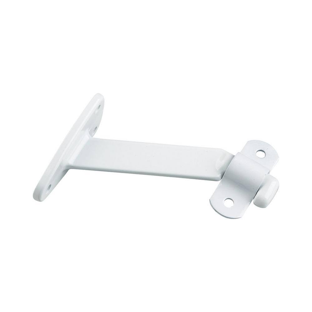 Onward 4-116 in. (103 mm) White Heavy-Duty Aluminum Handrail Bracket for Flat Bottom Handrail with Adjustable Angle 2284WV