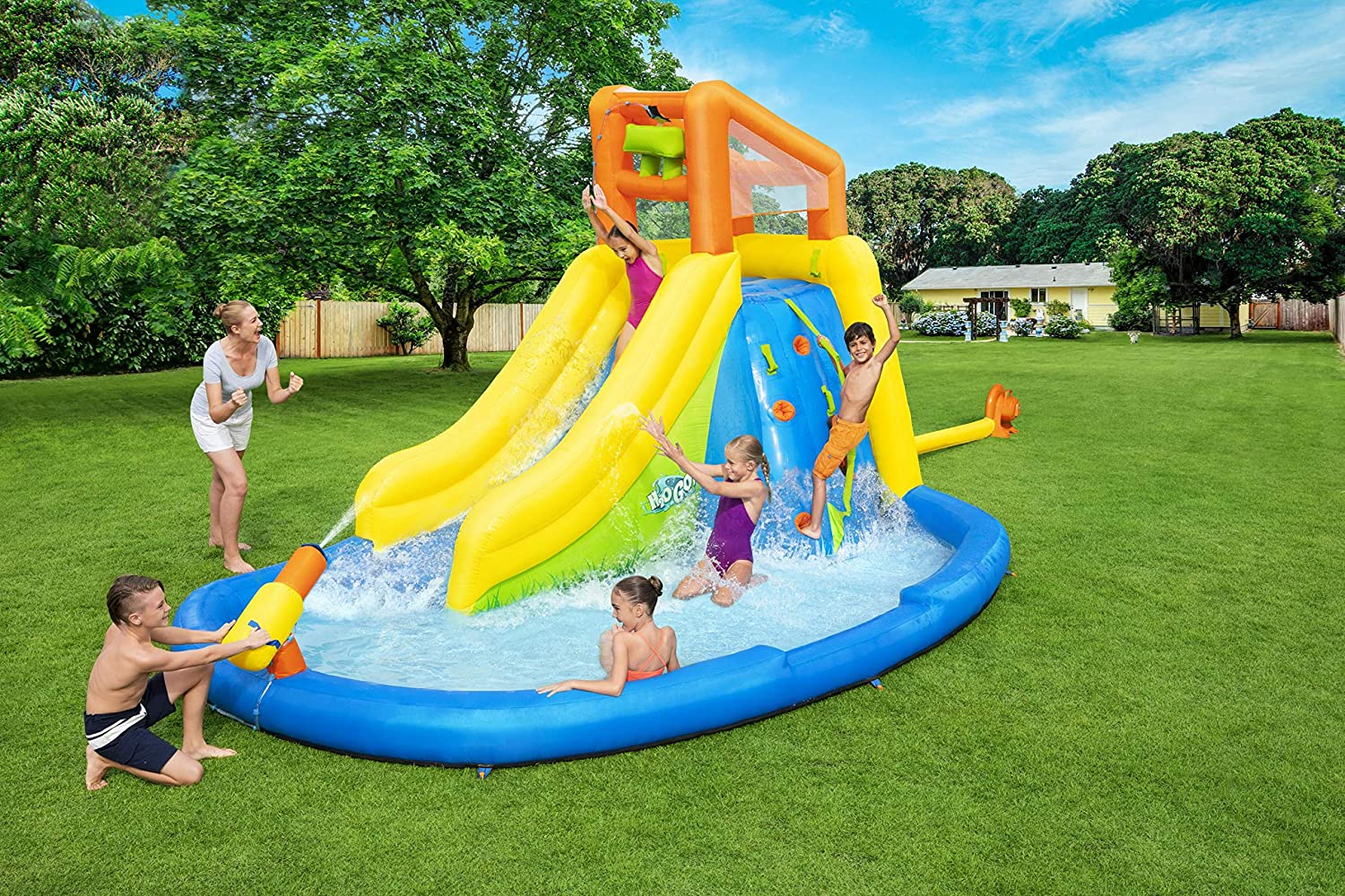 Bestway H2OGO! Mount Splashmore Kids Outdoor Inflatable Water Slide Splash Park