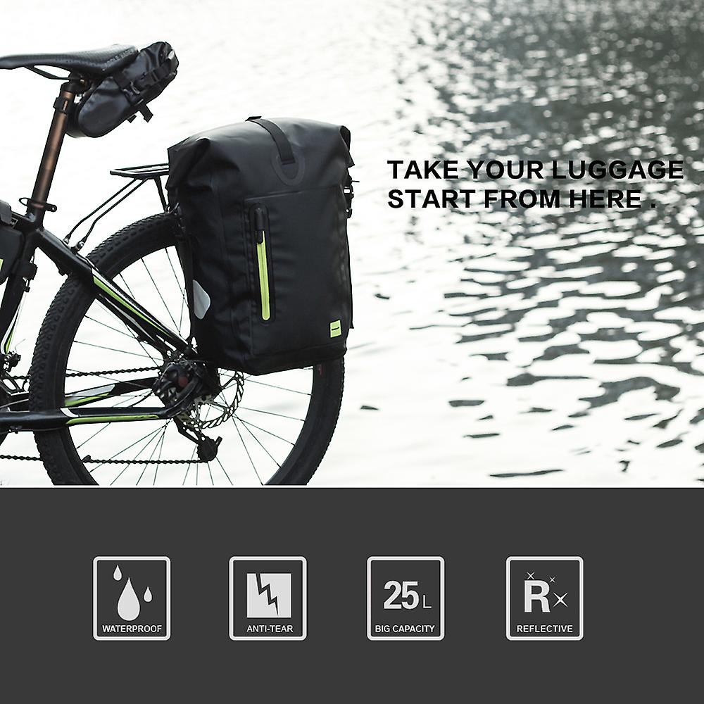 25l Waterproof Bike Bicycle Rear Rack Pannier Bag Cycling Rear Seat Bag Shoulder Bag No.187034