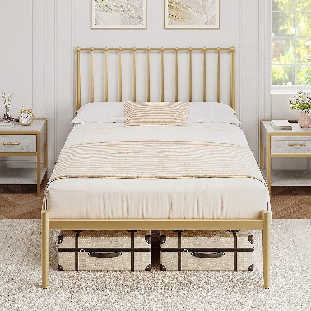 Queen Bed Frame Platform Bed with Headboard 14 Inches with Storage