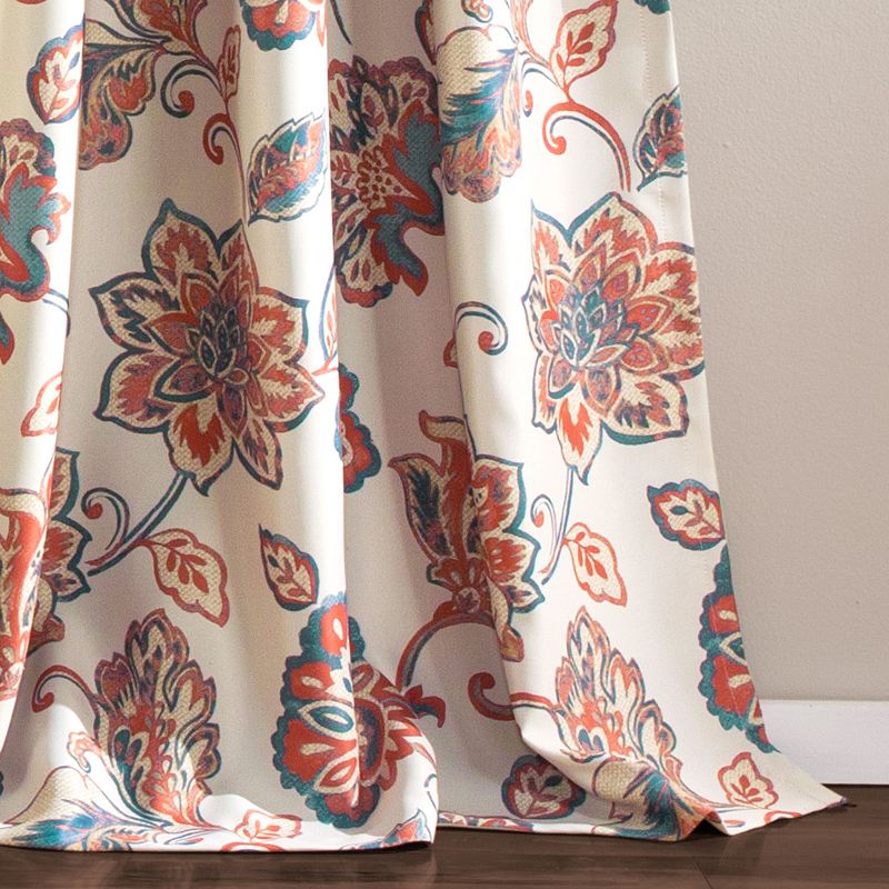 Lush Decor Aster Jacobean Room Darkening Window Curtains Set