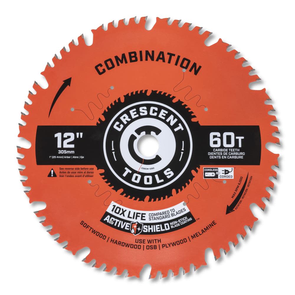 CRESCENT APEX Circular Saw Blade 12 x 60 Tooth Combination ;