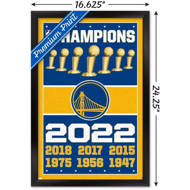 Trends International Nba Golden State Warriors Champions 22 Framed Wall Poster Prints