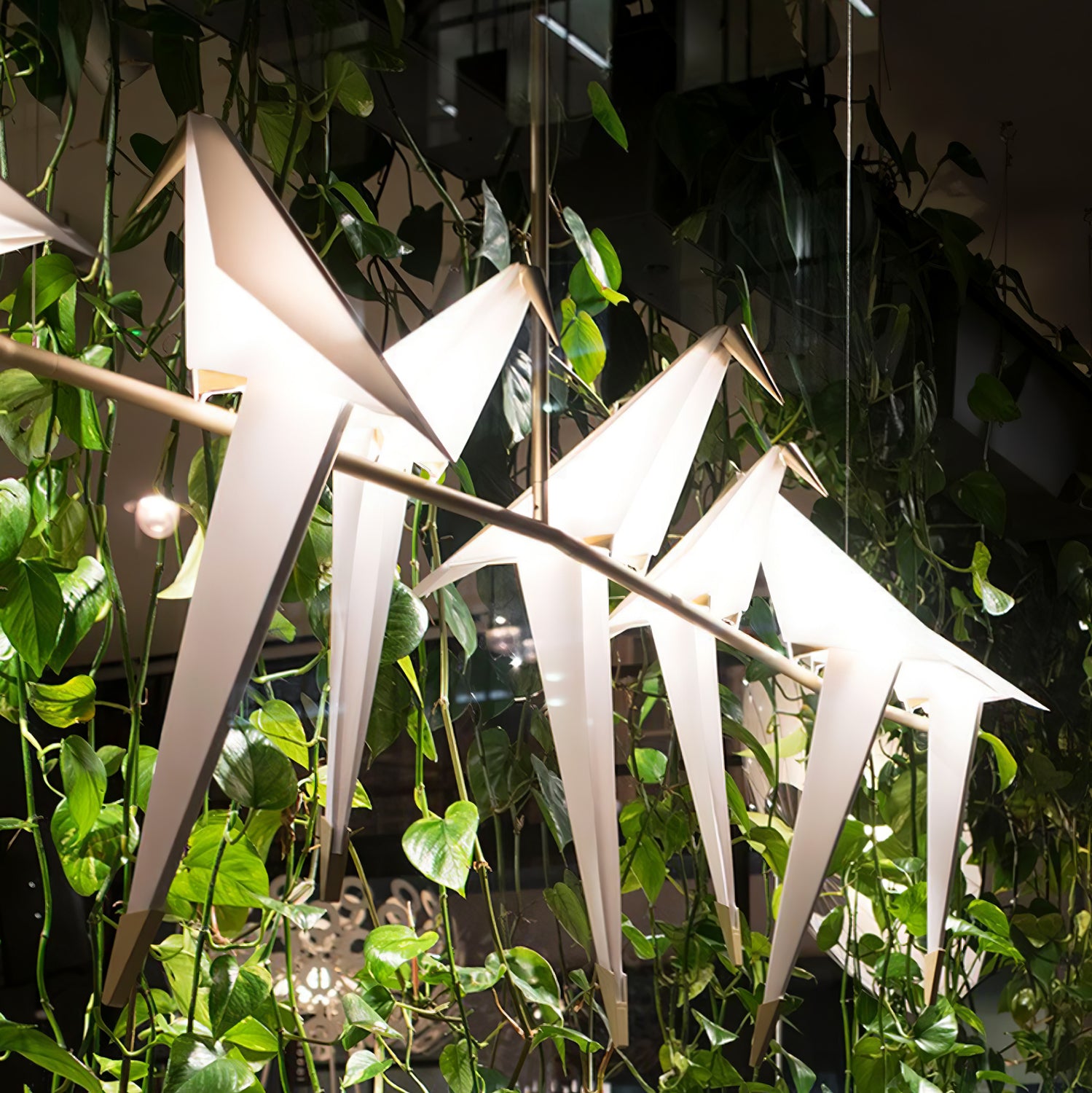 Paper Crane Bird LED Chandelier