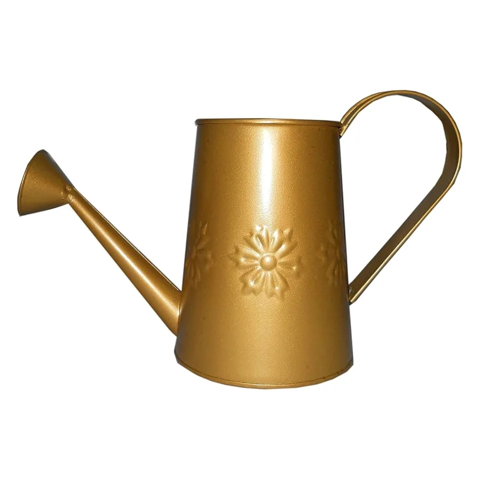 Antique Gold Plated Metal Watering Cane Wholesale Bulk Purchase Decorative Planter Can / Water Cane By Zikra Handicrafts