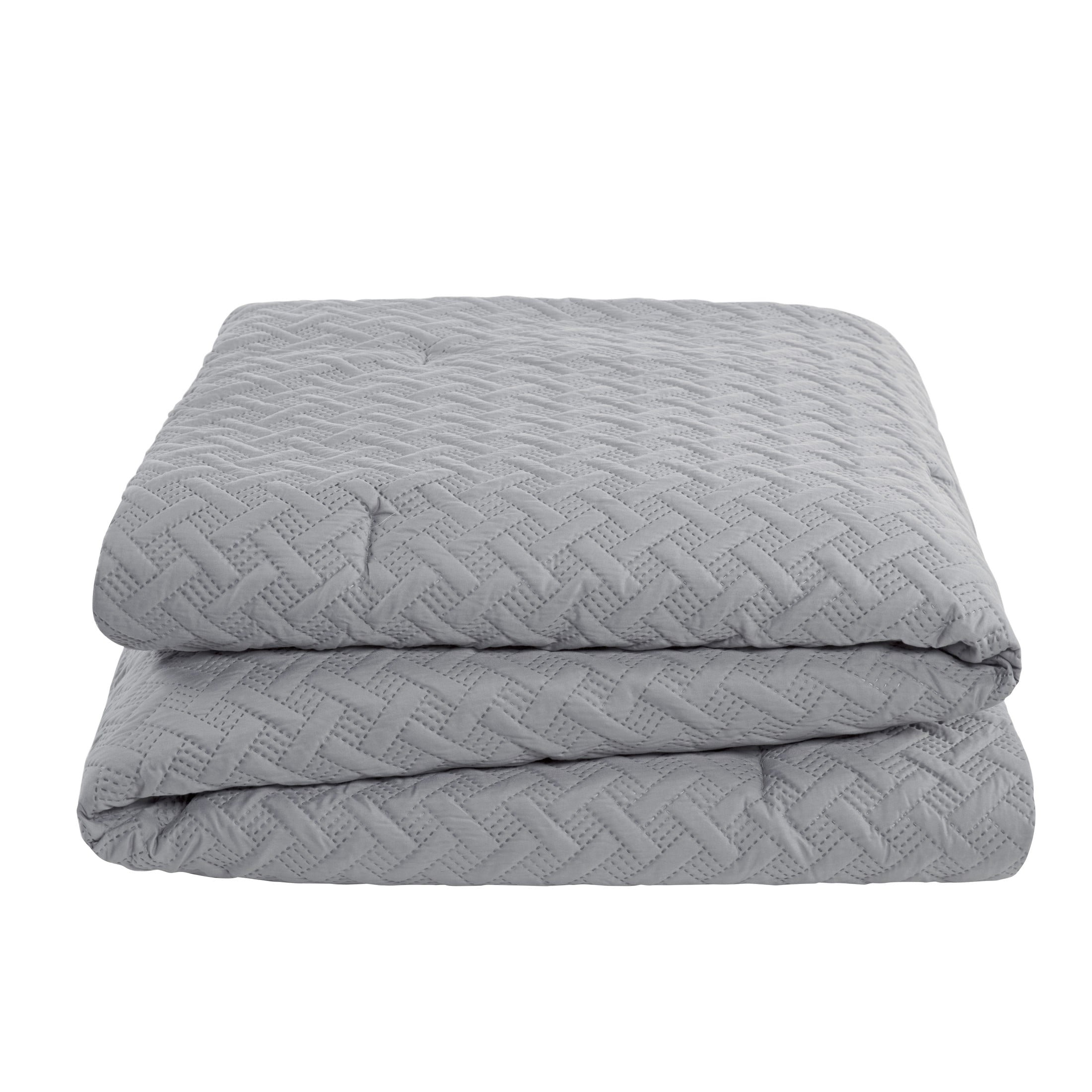 VCNY Home Nina II 3-Piece Grey Geometric Polyester Comforter Set， Full/Queen