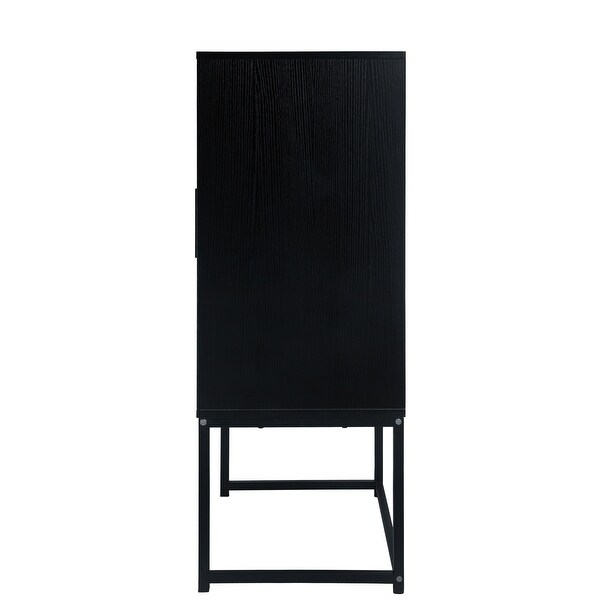 2-door Cabinet W/ Elevated Metal Base