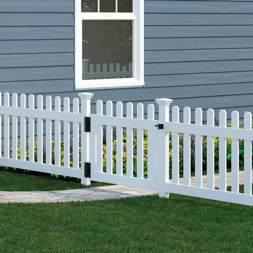 Zippity Outdoor Products 3-12 ft. x 2-58 ft. Newport Vinyl Picket Fence Gate with Stainless Steel Hardware ZP19004