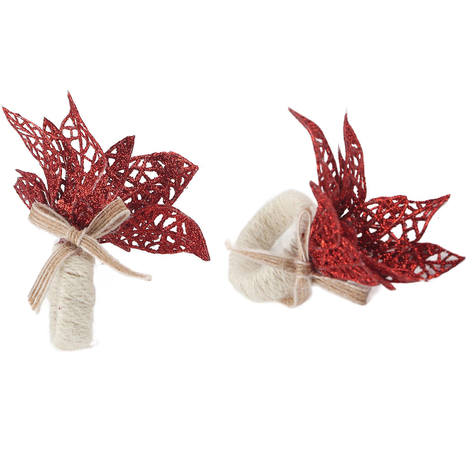 2pcs Decorative Napkin Holder Innovative Napkin Ring For Home Restaurant Hotel Birthdayred Flower