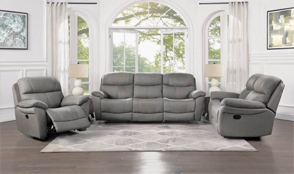 Dimitri Manual Recling Sofa Collection   Transitional   Sofas   by Lexicon Home  Houzz