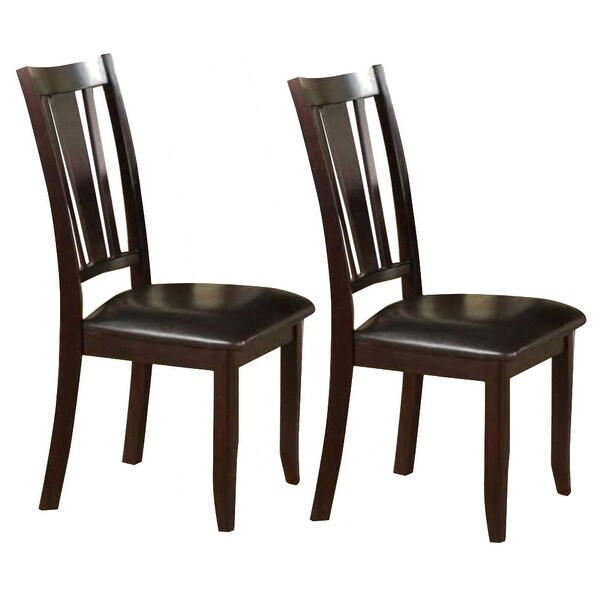 Rubber Wood Dining Chair With Upholstered Seat， Set Of 2，Brown - 39 H x 19 W x 23 L Inches