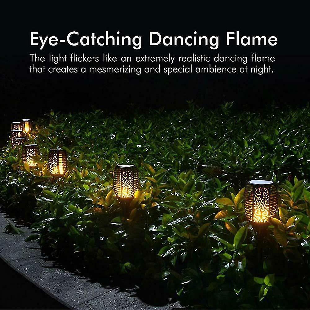 Solar Lights Outdoor Garden， 2 Pack， 72led Hanging Solar Torch Lights Ip65 Waterproof， Dancing Flick