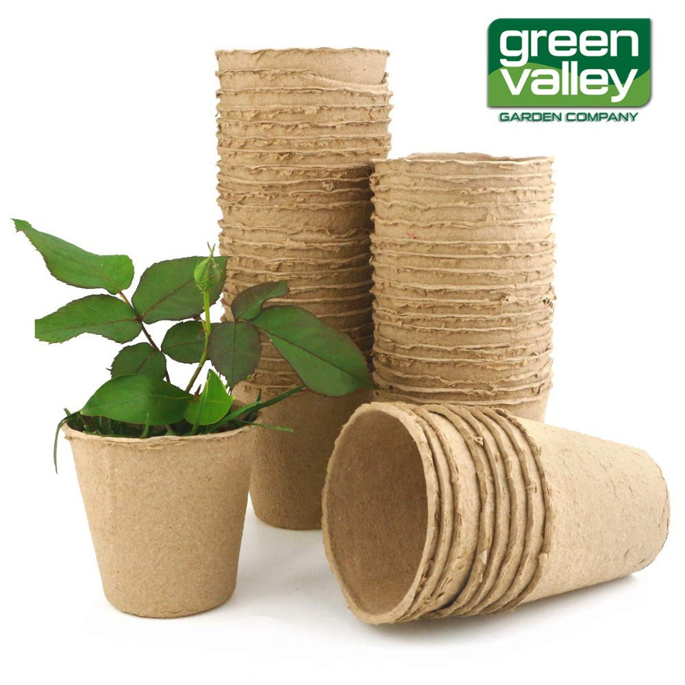 60pcs Round Biodegradable 2inches Paper Pot Pulp Peat Pot Plant Nursery Cup Tray Vegetable