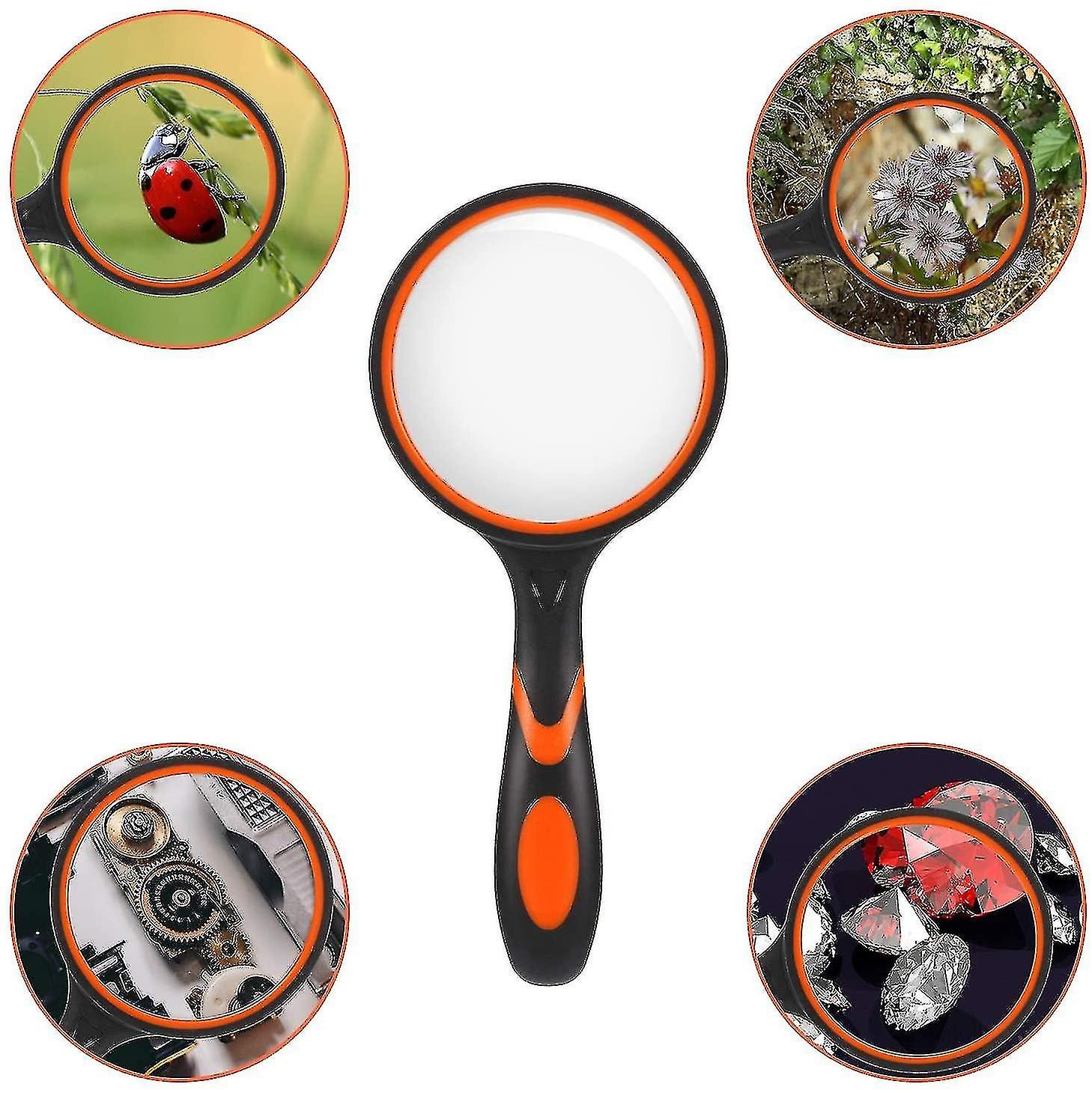 4 Pieces Magnifying Glass， 4x And 10x Handheld Reading Magnifier With Non-slip