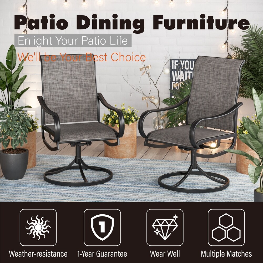 5 piece Patio Dining Set   4 Patio Swivel Dining Chairs  1 Round 37.8\