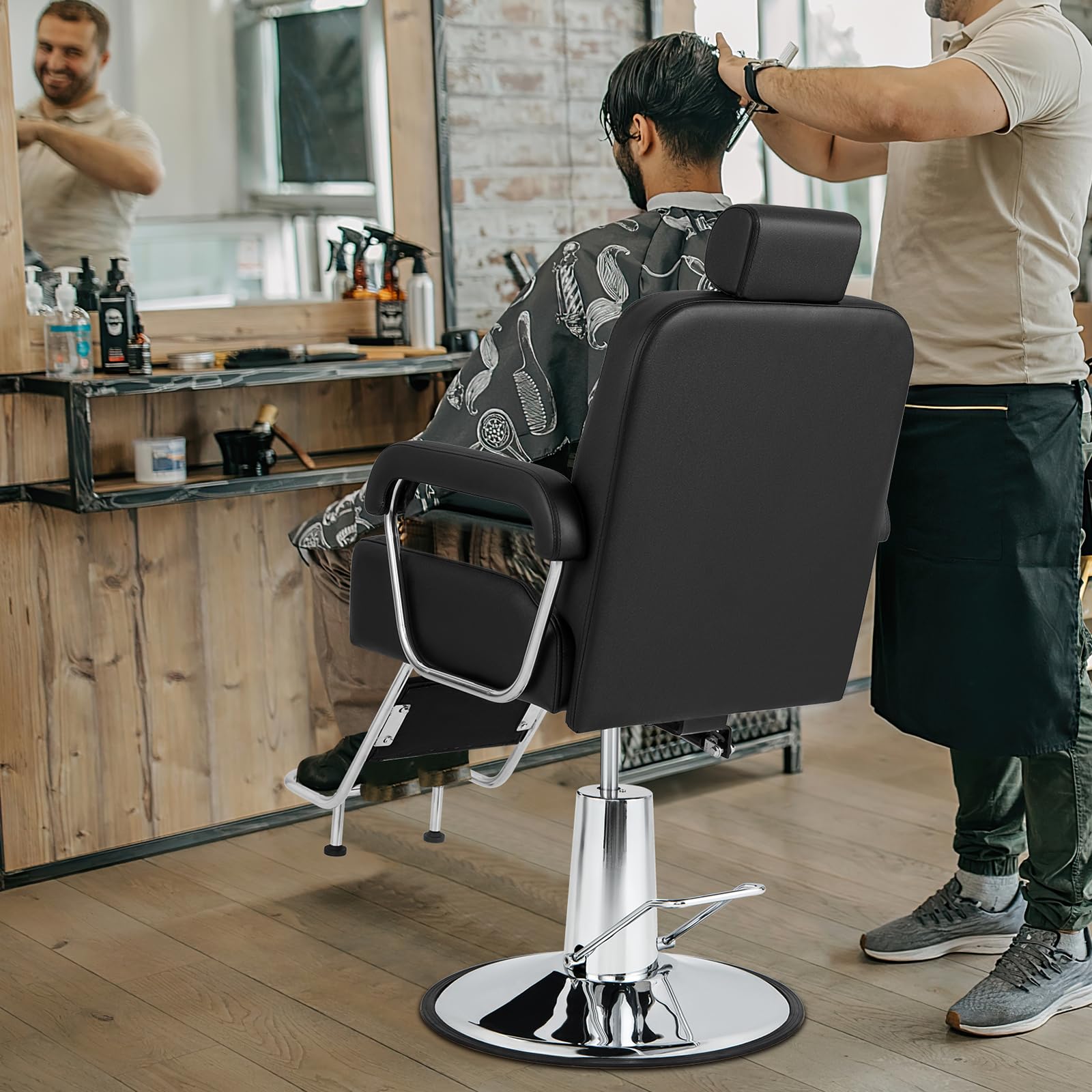 Giantex Reclining Barber Chair - Salon Chair for Hair Stylist