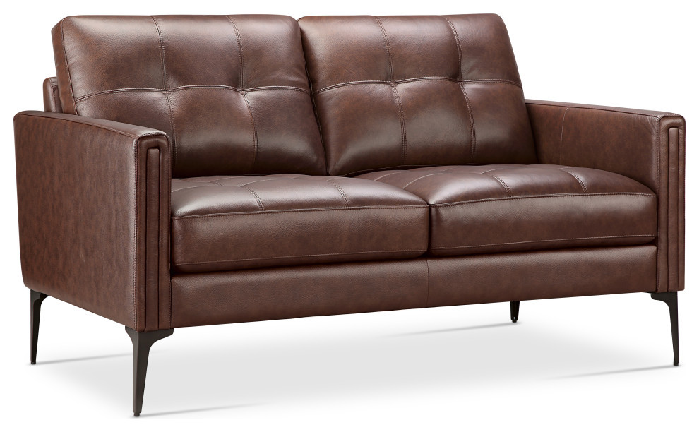 Arlen 2 Piece Leather Sofa and Loveseat Set   Midcentury   Living Room Furniture Sets   by Abbyson Living  Houzz