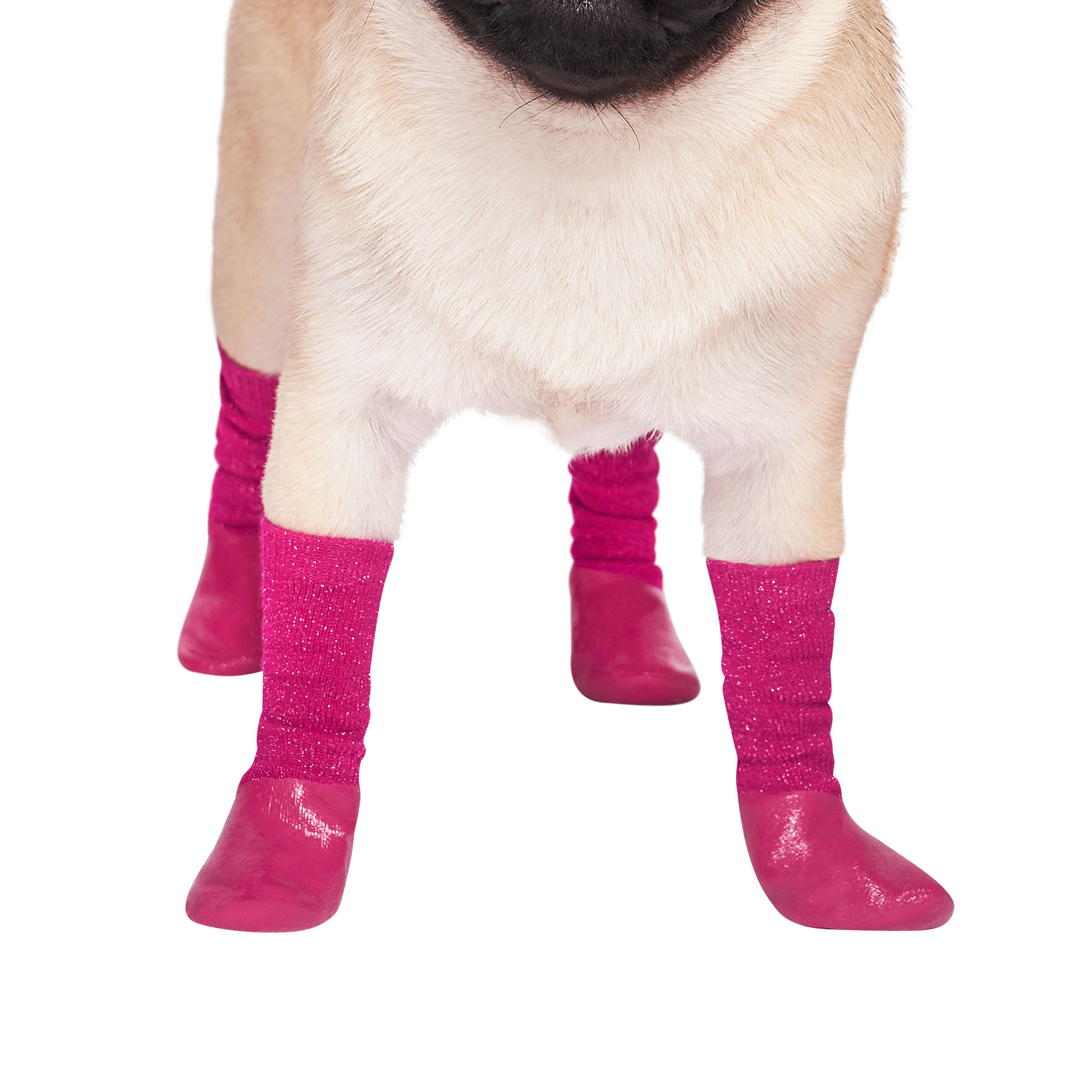 Canada Pooch Pink Slouchy Dog Socks， Small