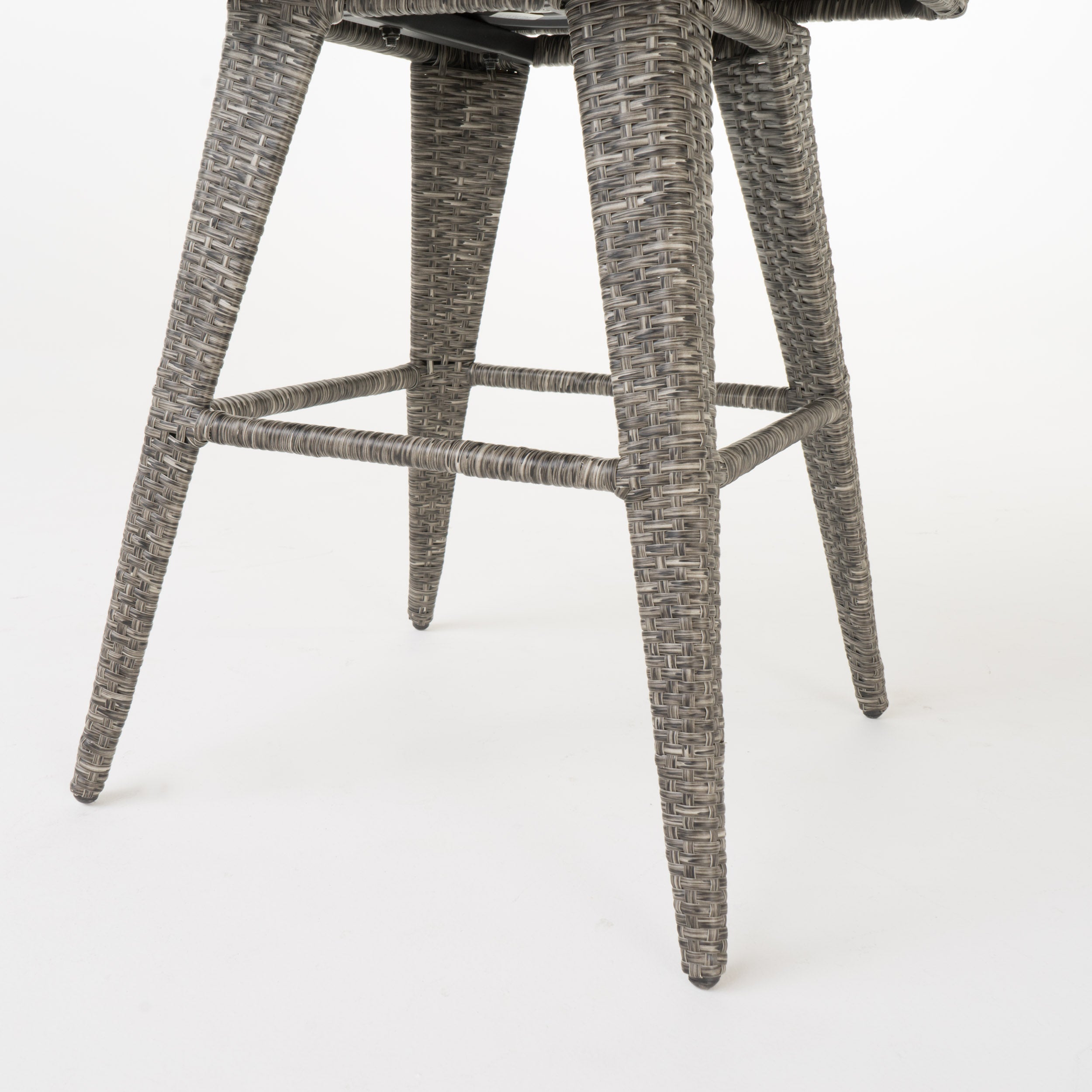 Budva 30-Inch Outdoor Gray Wicker Barstool (set of 2)