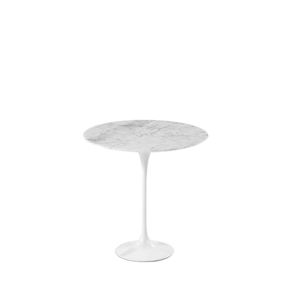 White Marble Side Table - 20'' H x 23'' W x 23'' D