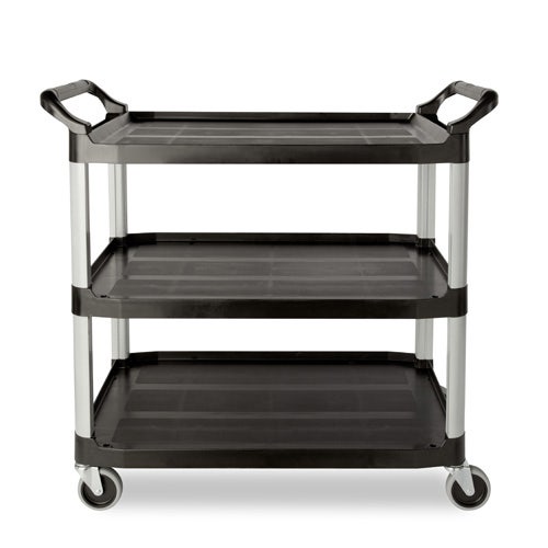 Rubbermaid FG409100BLA Xtra Three-Shelf Plastic Utility Cart， Black