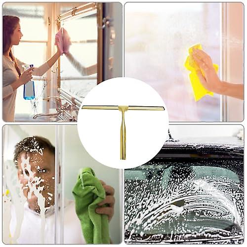 Shower Squeegee， Multi-Purpose Stainless Steel Shower Wiper for Glass with Handle， Glass Squeegee fo