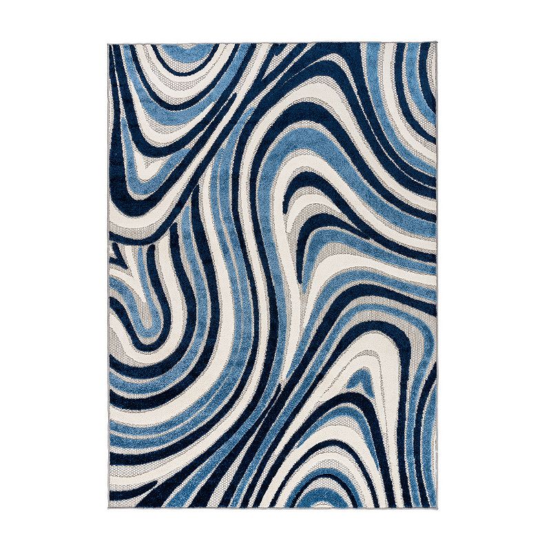 World Rug Gallery Modern Waves Indoor Outdoor Rug