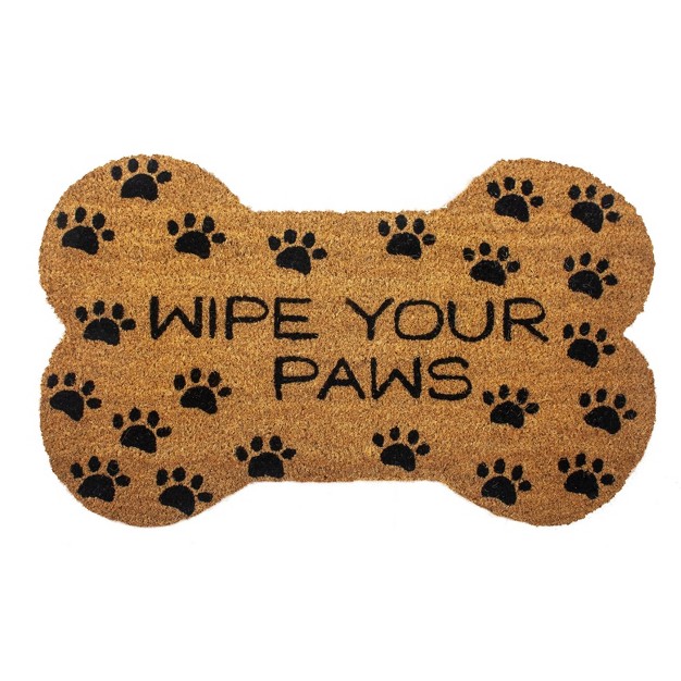 X 2 x27 5 quot Wipe Your Paws Indoor outdoor Coir Doormat Black brown Entryways