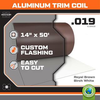 Gibraltar Building Products 14 in. x 50 ft. Royal Brown Over Birch White Aluminum Trim Coil ATC14-BR