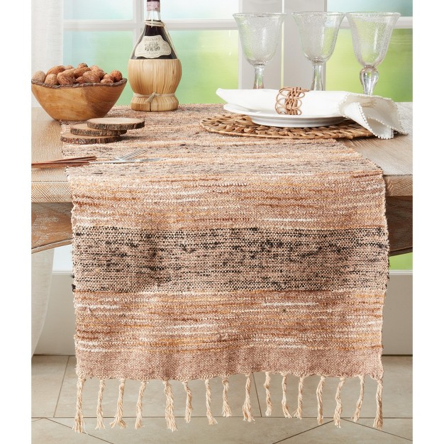 Saro Lifestyle Table Runner With Stripe Design 16 quot x72 quot Brown