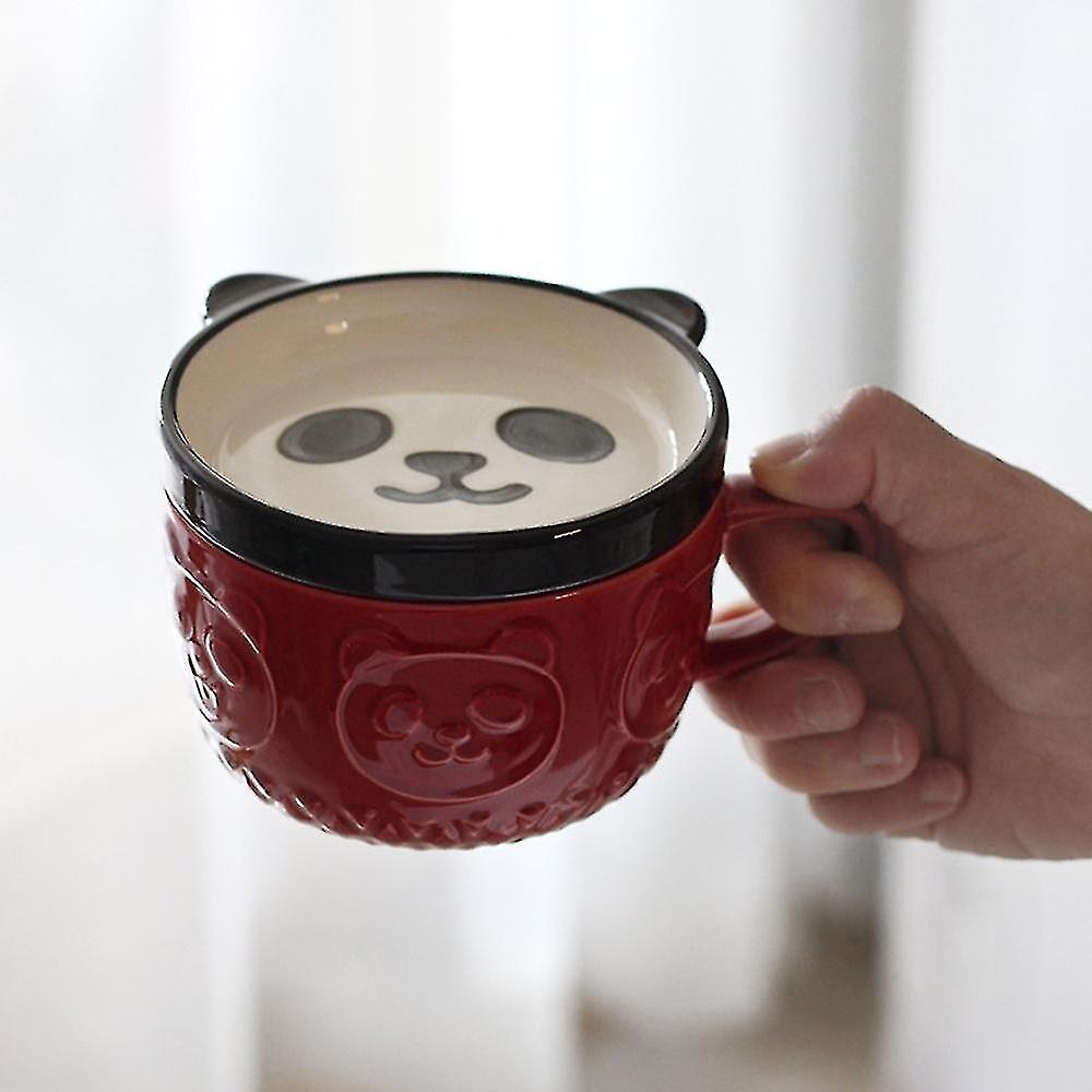 Japanese Cute Mug Creative Ceramic Shiba Inu Panda Coffee Cup With Lid Home Couple Milk Breakfast C