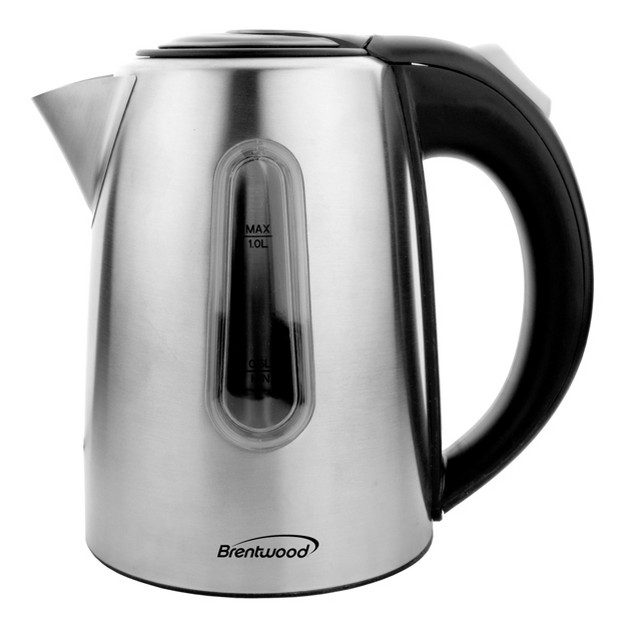 Brentwood 1 Liter Stainless Steel Cordless Electric Kettle In Silver