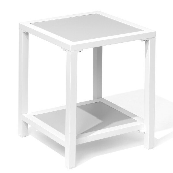 Outdoor Patio 2Tier Small Square Side Table