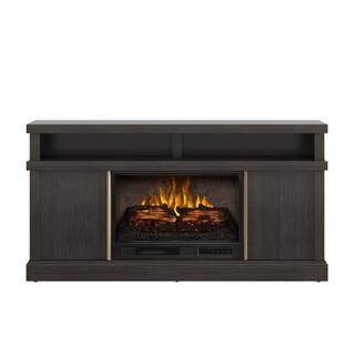 SCOTT LIVING MEYERSON 60 in. Freestanding Media Console Wooden Electric Fireplace in Cappuccino HDSLFP60L-2A