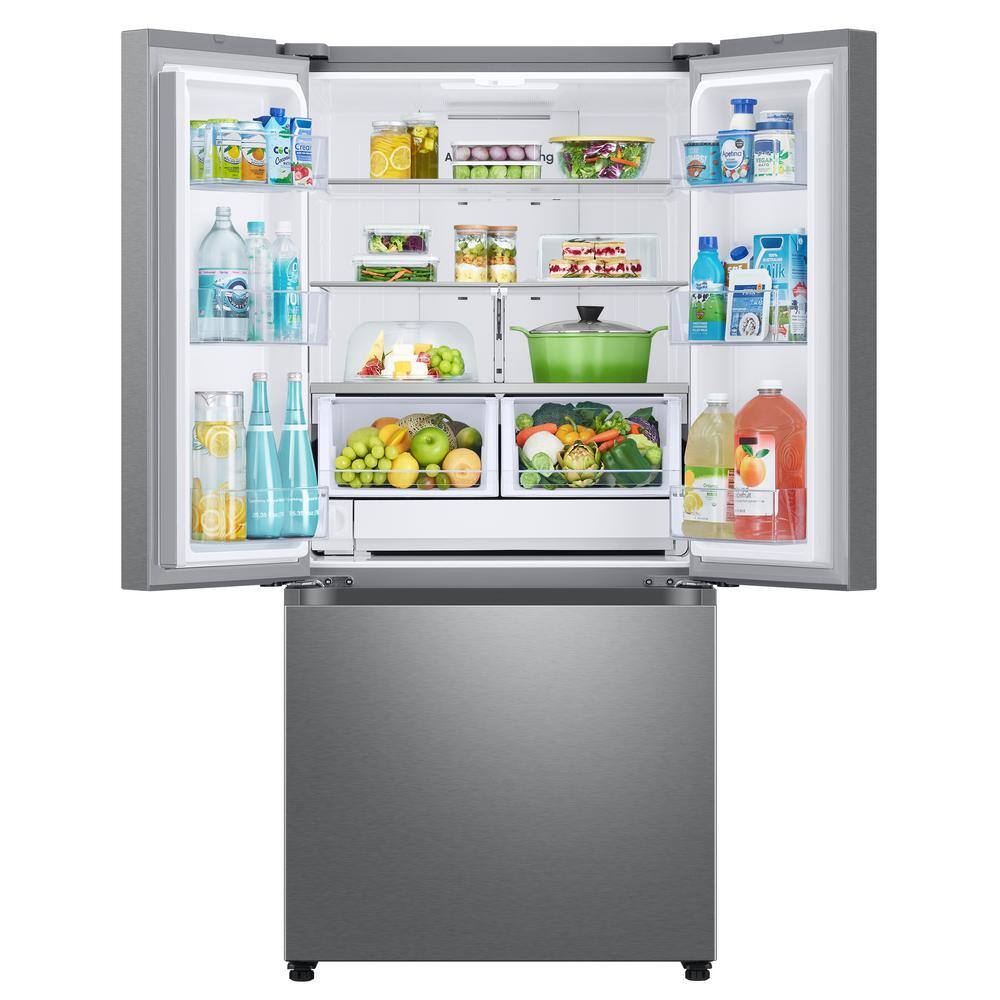  33 in. W 24.5 cu. ft. 3-Door French Door Smart Refrigerator in Stainless Steel with Dual Icemaker RF25C5151SR