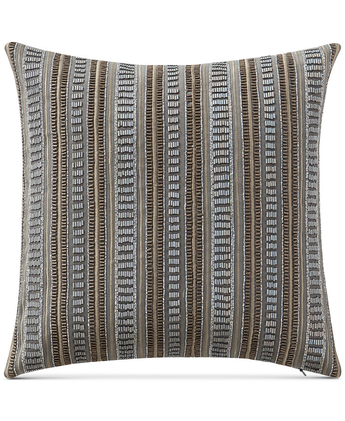 Waterford CLOSEOUT! Carrick 14 Square Beaded Embroidered-Stripe Decorative Pillow