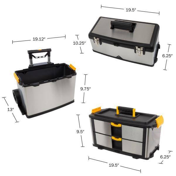 Stalwart 25 in. 2-Drawer Massive and Mobile Tool Box 75-7577